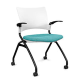 Relay Nester Chair | Black & Silver Frame | Fabric Seat | SitOnIt Nesting Chairs SitOnIt Arctic Plastic Fabric Color Mainstream Fixed Arms