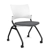 Relay Nester Chair | Black & Silver Frame | Fabric Seat | SitOnIt Nesting Chairs SitOnIt Arctic Plastic Fabric Color Milestone Armless