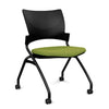 Relay Nester Chair | Black & Silver Frame | Fabric Seat | SitOnIt Nesting Chairs SitOnIt Black Plastic Fabric Color Apple Armless