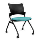 Relay Nester Chair | Black & Silver Frame | Fabric Seat | SitOnIt Nesting Chairs SitOnIt Black Plastic Fabric Color Mainstream Armless