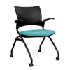 Relay Nester Chair | Black & Silver Frame | Fabric Seat | SitOnIt Nesting Chairs SitOnIt Black Plastic Fabric Color Mainstream Fixed Arms