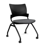 Relay Nester Chair | Black & Silver Frame | Fabric Seat | SitOnIt Nesting Chairs SitOnIt Black Plastic Fabric Color Milestone Armless