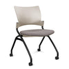 Relay Nester Chair | Black & Silver Frame | Fabric Seat | SitOnIt Nesting Chairs SitOnIt Latte Plastic Fabric Color Carbon Armless