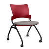 Relay Nester Chair | Black & Silver Frame | Fabric Seat | SitOnIt Nesting Chairs SitOnIt Red Plastic Fabric Color Carbon Armless