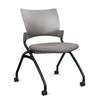 Relay Nester Chair | Black & Silver Frame | Fabric Seat | SitOnIt Nesting Chairs SitOnIt Sterling Plastic Fabric Color Carbon Armless