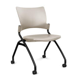 Relay Nester Chair Nesting Chairs SitOnIt Latte Plastic Black Frame Armless