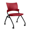 Relay Nester Chair Nesting Chairs SitOnIt Red Plastic Black Frame Armless