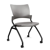 Relay Nester Chair Nesting Chairs SitOnIt Sterling Plastic Black Frame Armless