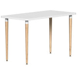 Reya Straight Leg Desk | White Base Accent | SitOnIt Home Office SitOnIt Table Size 20 D x 40 W Laminate Color White Tapered Bamboo