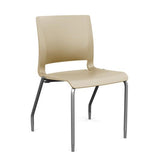 Rio 4 Leg Guest Chair Guest Chair, Stack Chair SitOnIt Bisque Plastic Silver Frame 