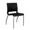 Rio 4 Leg Guest Chair Guest Chair, Stack Chair SitOnIt Black Plastic Silver Frame 