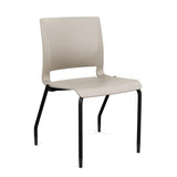 Rio 4 Leg Guest Chair Guest Chair, Stack Chair SitOnIt Latte Plastic Black Frame 