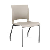 Rio 4 Leg Guest Chair Guest Chair, Stack Chair SitOnIt Latte Plastic Silver Frame 