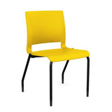 Rio 4 Leg Guest Chair Guest Chair, Stack Chair SitOnIt Lemon Plastic Black Frame 