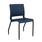 Rio 4 Leg Guest Chair Guest Chair, Stack Chair SitOnIt Navy Plastic Black Frame 
