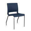 Rio 4 Leg Guest Chair Guest Chair, Stack Chair SitOnIt Navy Plastic Silver Frame 