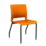 Rio 4 Leg Guest Chair Guest Chair, Stack Chair SitOnIt Tangerine Plastic Black Frame 