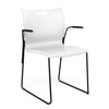 Rowdy Sledbase Stack Chair Guest Chair, Cafe Chair, Stack Chair SitOnIt Arctic Plastic Black Frame Fixed Arms