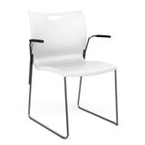 Rowdy Sledbase Stack Chair Guest Chair, Cafe Chair, Stack Chair SitOnIt Arctic Plastic Frame Color Chrome Fixed Arms