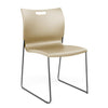 Rowdy Sledbase Stack Chair Guest Chair, Cafe Chair, Stack Chair SitOnIt Bisque Plastic Frame Color Chrome Armless