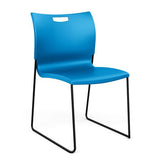 Rowdy Sledbase Stack Chair Guest Chair, Cafe Chair, Stack Chair SitOnIt Pacific Plastic Black Frame Armless