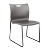 Rowdy Sledbase Stack Chair Guest Chair, Cafe Chair, Stack Chair SitOnIt Slate Plastic Black Frame Armless