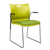 Rowdy Stack Chair, Fabric Seat - Two Frame Colors Guest Chair, Cafe Chair, Stack Chair SitOnIt Apple Plastic Fabric Color Apple Fixed Arms