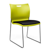 Rowdy Stack Chair, Fabric Seat - Two Frame Colors Guest Chair, Cafe Chair, Stack Chair SitOnIt Apple Plastic Fabric Color Licorice Armless
