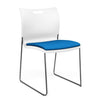 Rowdy Stack Chair, Fabric Seat - Two Frame Colors Guest Chair, Cafe Chair, Stack Chair SitOnIt Arctic Plastic Fabric Color Electric Blue Armless
