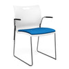 Rowdy Stack Chair, Fabric Seat - Two Frame Colors Guest Chair, Cafe Chair, Stack Chair SitOnIt Arctic Plastic Fabric Color Electric Blue Fixed Arms