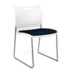 Rowdy Stack Chair, Fabric Seat - Two Frame Colors Guest Chair, Cafe Chair, Stack Chair SitOnIt Arctic Plastic Fabric Color Navy Armless
