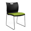 Rowdy Stack Chair, Fabric Seat - Two Frame Colors Guest Chair, Cafe Chair, Stack Chair SitOnIt Black Plastic Fabric Color Apple Armless