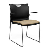 Rowdy Stack Chair, Fabric Seat - Two Frame Colors Guest Chair, Cafe Chair, Stack Chair SitOnIt Black Plastic Fabric Color Desert Fixed Arms