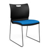 Rowdy Stack Chair, Fabric Seat - Two Frame Colors Guest Chair, Cafe Chair, Stack Chair SitOnIt Black Plastic Fabric Color Electric Blue Armless