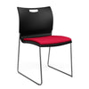 Rowdy Stack Chair, Fabric Seat - Two Frame Colors Guest Chair, Cafe Chair, Stack Chair SitOnIt Black Plastic Fabric Color Fire Armless