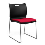 Rowdy Stack Chair, Fabric Seat - Two Frame Colors Guest Chair, Cafe Chair, Stack Chair SitOnIt Black Plastic Fabric Color Fire Armless