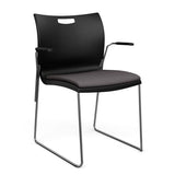 Rowdy Stack Chair, Fabric Seat - Two Frame Colors Guest Chair, Cafe Chair, Stack Chair SitOnIt Black Plastic Fabric Color Kiss Fixed Arms