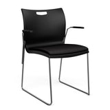 Rowdy Stack Chair, Fabric Seat - Two Frame Colors Guest Chair, Cafe Chair, Stack Chair SitOnIt Black Plastic Fabric Color Licorice Fixed Arms