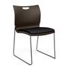 Rowdy Stack Chair, Fabric Seat - Two Frame Colors Guest Chair, Cafe Chair, Stack Chair SitOnIt Chocolate Plastic Fabric Color Licorice Armless