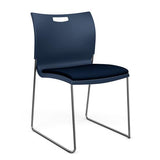 Rowdy Stack Chair, Fabric Seat - Two Frame Colors Guest Chair, Cafe Chair, Stack Chair SitOnIt Navy Plastic Fabric Color Navy Armless