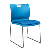 Rowdy Stack Chair, Fabric Seat - Two Frame Colors Guest Chair, Cafe Chair, Stack Chair SitOnIt Pacific Plastic Fabric Color Electric Blue Armless