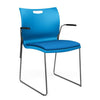 Rowdy Stack Chair, Fabric Seat - Two Frame Colors Guest Chair, Cafe Chair, Stack Chair SitOnIt Pacific Plastic Fabric Color Electric Blue Fixed Arms