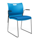 Rowdy Stack Chair, Fabric Seat - Two Frame Colors Guest Chair, Cafe Chair, Stack Chair SitOnIt Pacific Plastic Fabric Color Electric Blue Fixed Arms