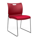 Rowdy Stack Chair, Fabric Seat - Two Frame Colors Guest Chair, Cafe Chair, Stack Chair SitOnIt Red Plastic Fabric Color Fire Armless