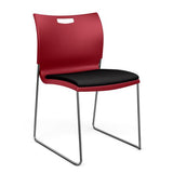 Rowdy Stack Chair, Fabric Seat - Two Frame Colors Guest Chair, Cafe Chair, Stack Chair SitOnIt Red Plastic Fabric Color Licorice Armless
