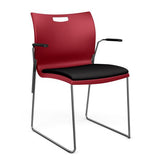 Rowdy Stack Chair, Fabric Seat - Two Frame Colors Guest Chair, Cafe Chair, Stack Chair SitOnIt Red Plastic Fabric Color Licorice Fixed Arms