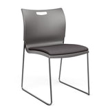 Rowdy Stack Chair, Fabric Seat - Two Frame Colors Guest Chair, Cafe Chair, Stack Chair SitOnIt Slate Plastic Fabric Color Kiss Armless