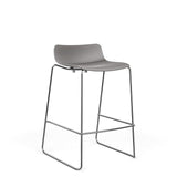 SitOnIt Baja Bar Stool | Plastic Shell | Sled base Stools SitOnIt Frame Color Chrome Plastic Color Sterling 