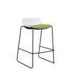 SitOnIt Baja Bar Stool | Upholstered Seat | Sled Base Stools SitOnIt Frame Color Black Plastic Color Arctic Fabric Color Clover
