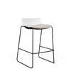 SitOnIt Baja Bar Stool | Upholstered Seat | Sled Base Stools SitOnIt Frame Color Black Plastic Color Arctic Fabric Color Fleece